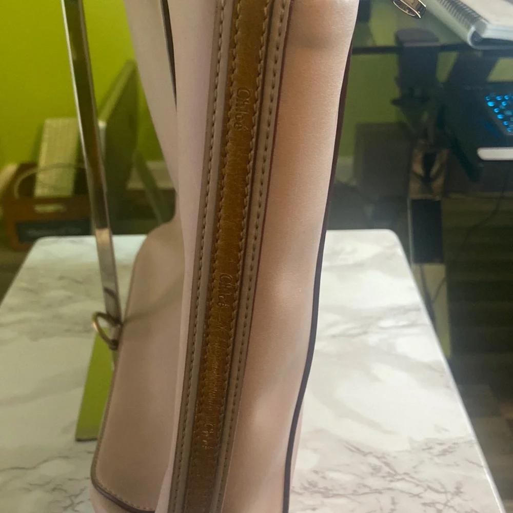 🇫🇷✨CHLOE✨Double Zip Laptop/Tote Rosewater Pink Leather with COA and Chloe dusty🌸 - Picture 11 of 15